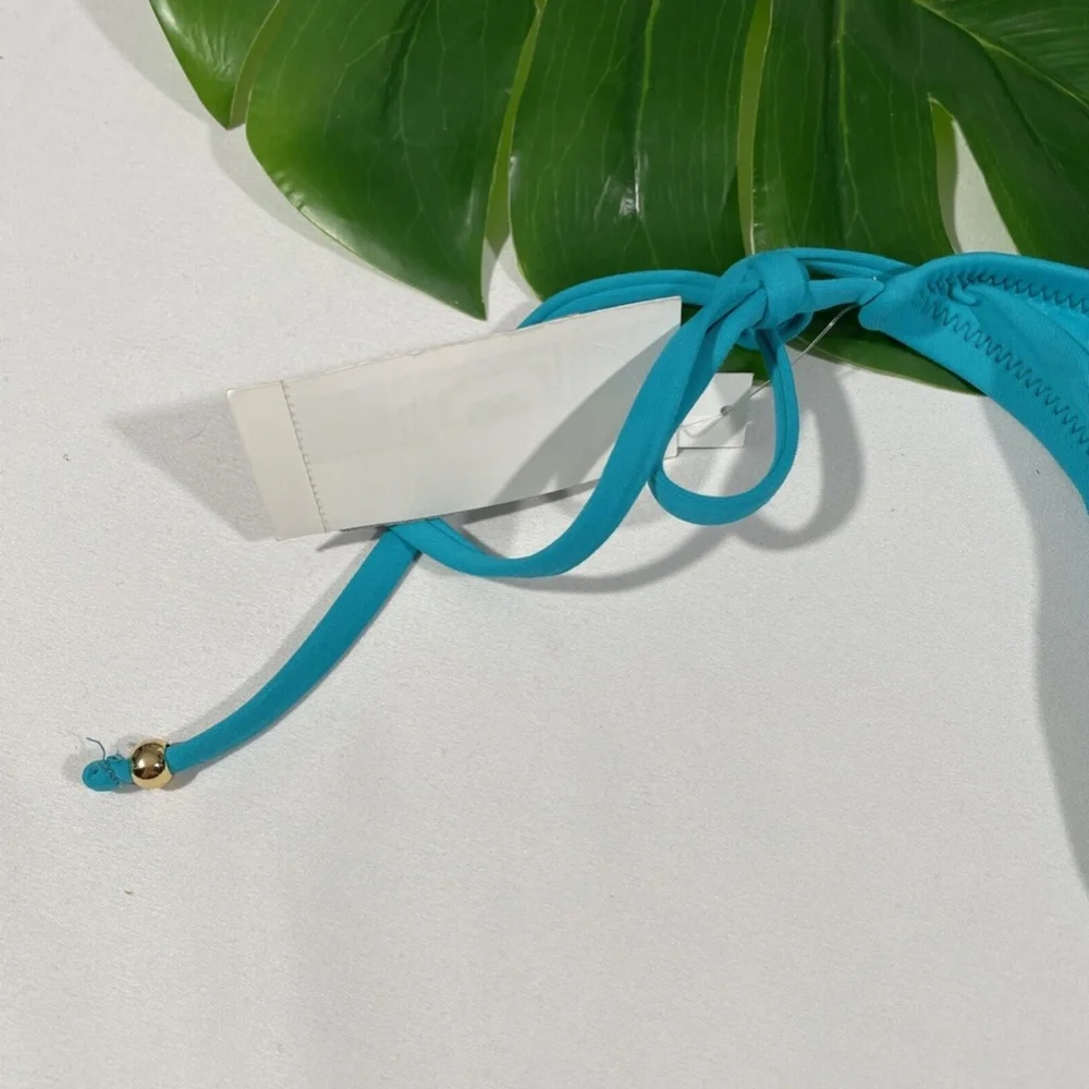 NWT Trina Turk [ 6 ] Gypsy Tie Side Bikini Bottom in‎ Turquoise